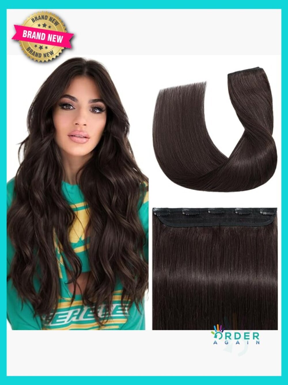 One Piece Clip In Hair Extensions 5 Clips Full Head Remy Human Hair Volume 24